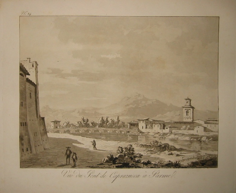 Naudet - Debucourt Vue du Pont de Caprazucca à  Parme 1820 Parigi (Firmin Didot) 